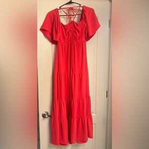 Gianni Bini Red Tiered Maxi Dress